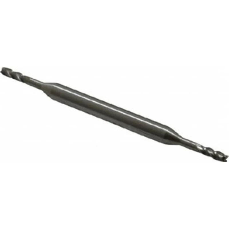 Value Collection 3/32, 9/32 LOC, 3/16 Shank Diam, 2-5/8 OAL, 4 Flute, High Speed Steel Square End Mill Double End, Un...